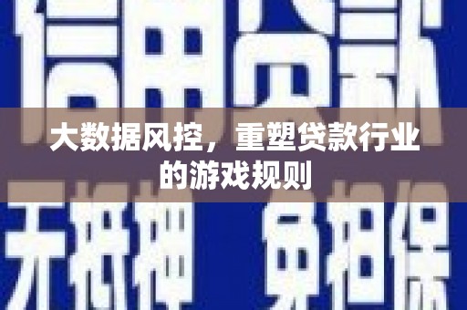 任城大数据风控，重塑贷款行业的游戏规则