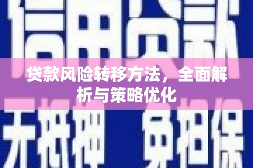 任城贷款风险转移方法，全面解析与策略优化