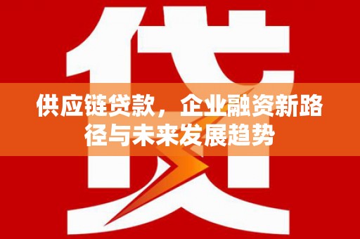 任城供应链贷款，企业融资新路径与未来发展趋势