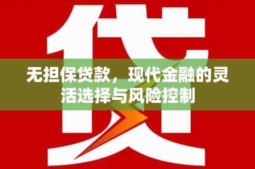 任城无担保贷款，现代金融的灵活选择与风险控制