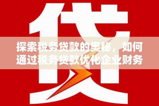 任城探索税务贷款的奥秘，如何通过税务贷款优化企业财务