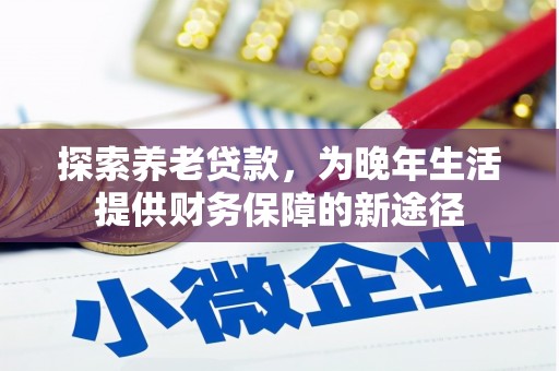 任城探索养老贷款，为晚年生活提供财务保障的新途径
