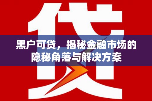 任城黑户可贷，揭秘金融市场的隐秘角落与解决方案