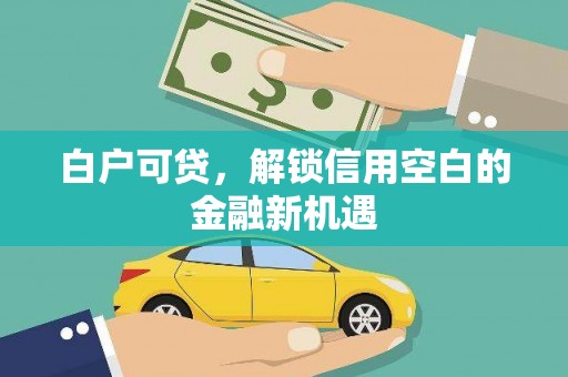 任城白户可贷，解锁信用空白的金融新机遇