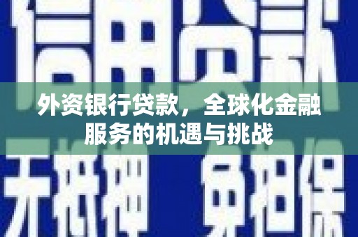任城外资银行贷款，全球化金融服务的机遇与挑战