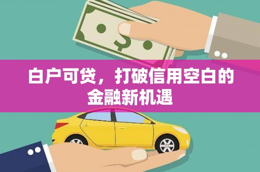 任城白户可贷，打破信用空白的金融新机遇