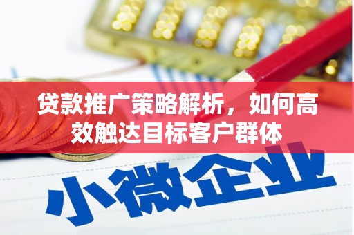 任城贷款推广策略解析，如何高效触达目标客户群体