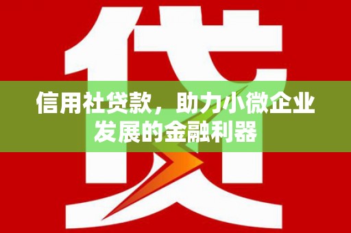 任城信用社贷款，助力小微企业发展的金融利器