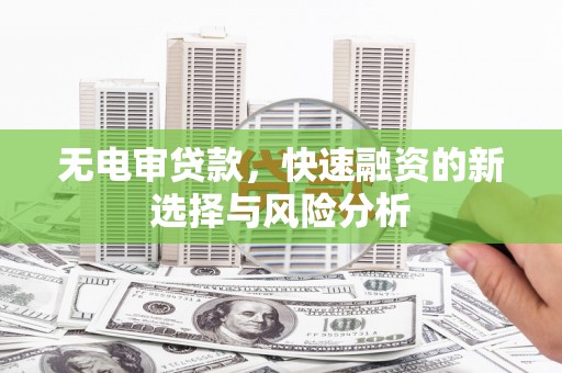 任城无电审贷款，快速融资的新选择与风险分析