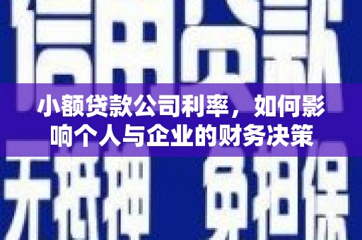 任城小额贷款公司利率，如何影响个人与企业的财务决策
