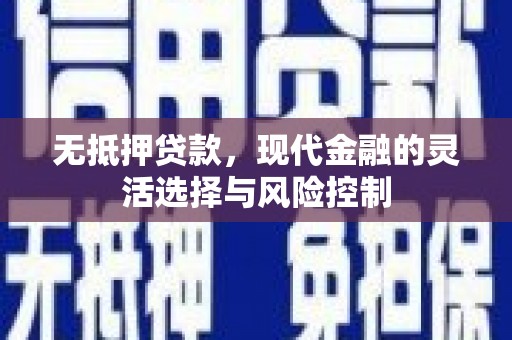 任城无抵押贷款，现代金融的灵活选择与风险控制