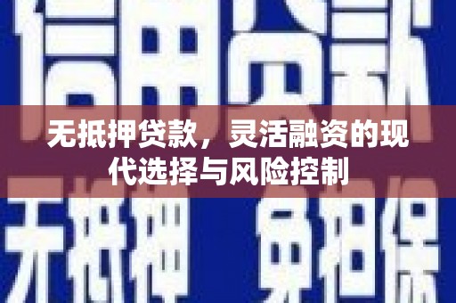 任城无抵押贷款，灵活融资的现代选择与风险控制