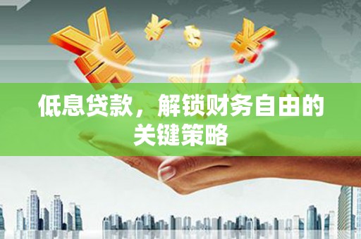 任城低息贷款，解锁财务自由的关键策略