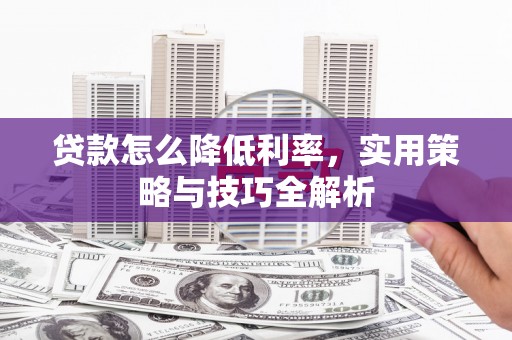 任城贷款怎么降低利率，实用策略与技巧全解析