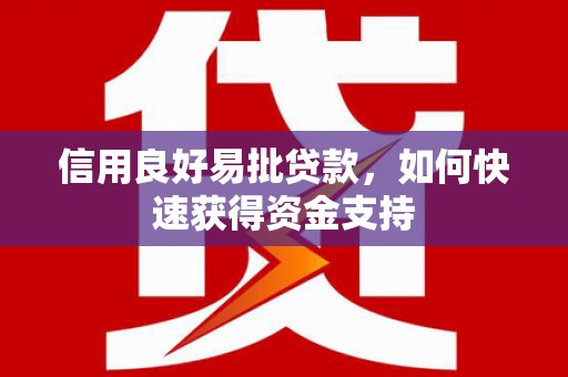 任城信用良好易批贷款，如何快速获得资金支持