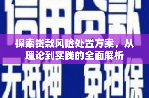 任城探索贷款风险处置方案，从理论到实践的全面解析