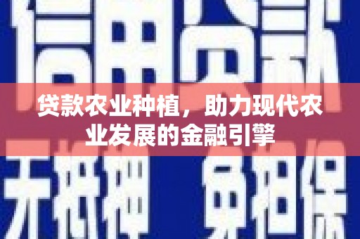 任城贷款农业种植，助力现代农业发展的金融引擎