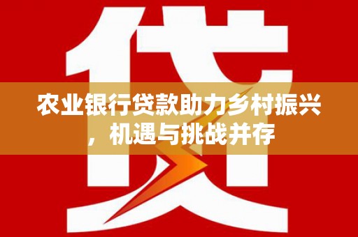 任城农业银行贷款助力乡村振兴，机遇与挑战并存