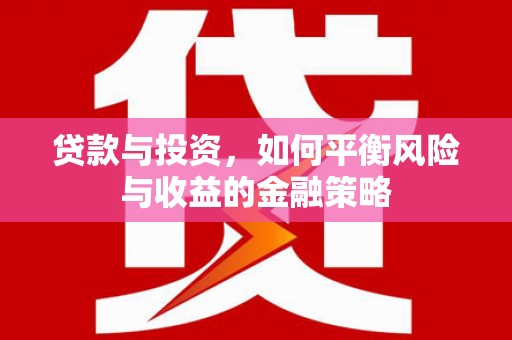 任城贷款与投资，如何平衡风险与收益的金融策略