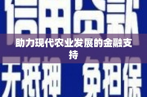 任城助力现代农业发展的金融支持