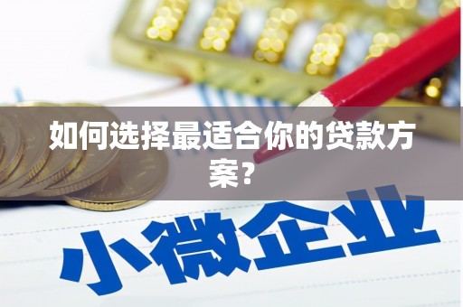 任城如何选择最适合你的贷款方案？